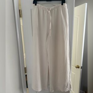 Cream Wide-Leg Pants